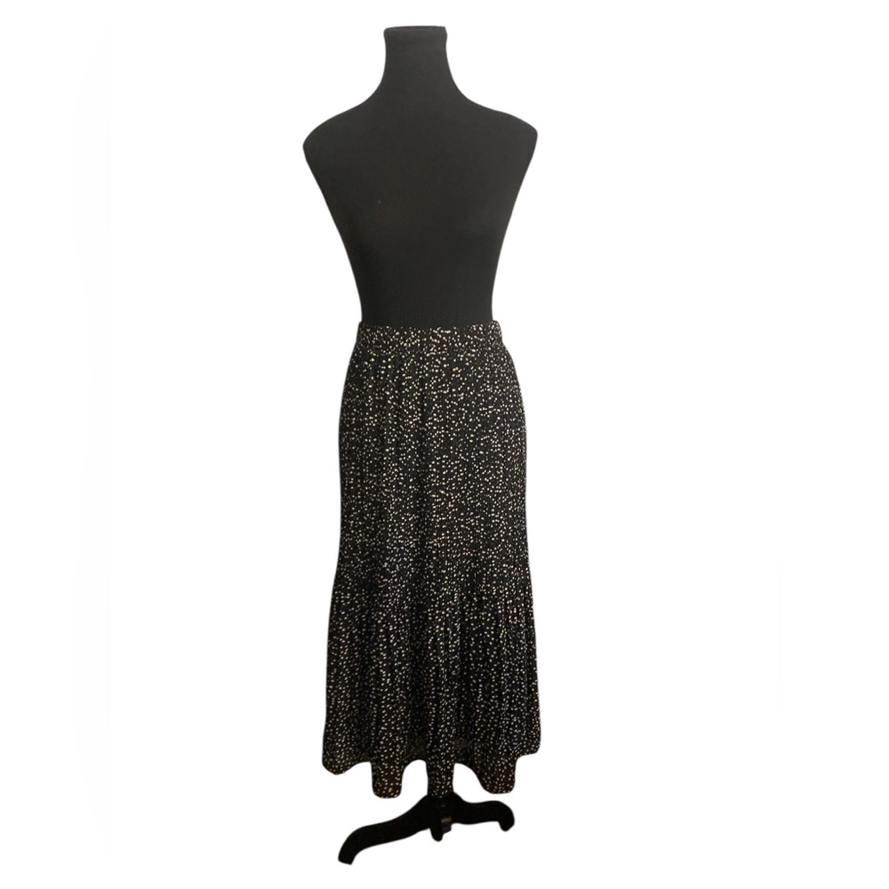WD.NY Black and White Tiered Midi Skirt M GUC